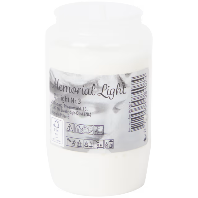 Bougie funéraire blanche