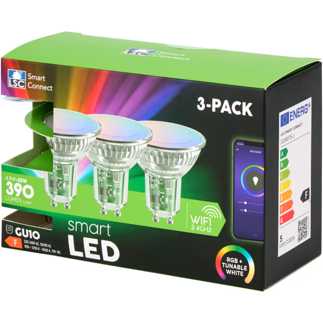 Ampoules connectées LSC Smart Connect 3 pièces | 4,5-35 watts | 390 lumens