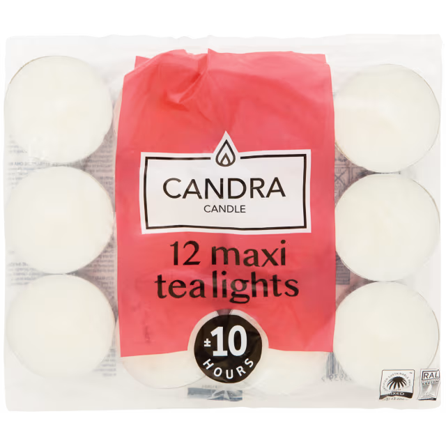 Bougies chauffe-plats XL Candra Blanc 10H