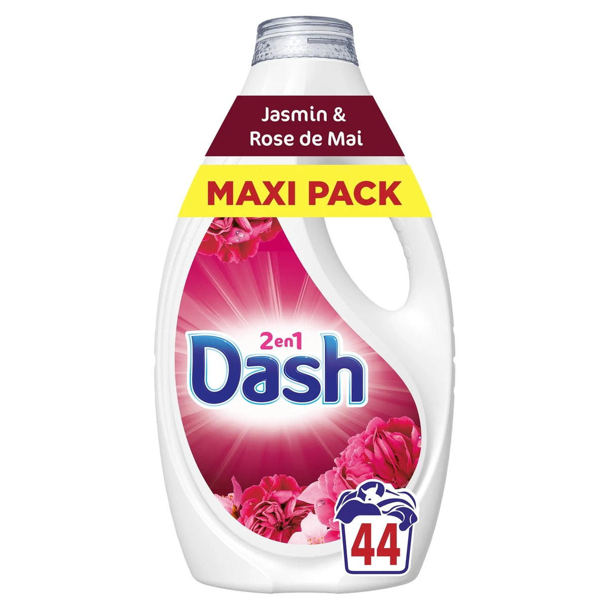 DASH Lessive Liquide 2en1 Jasmin et Rose de Mai 1.98L