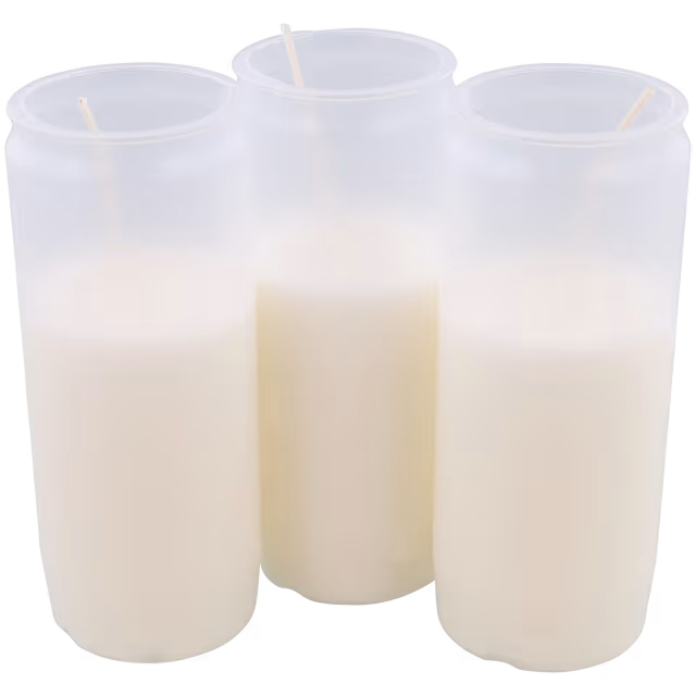 Bougies funéraires blanches 3pcs